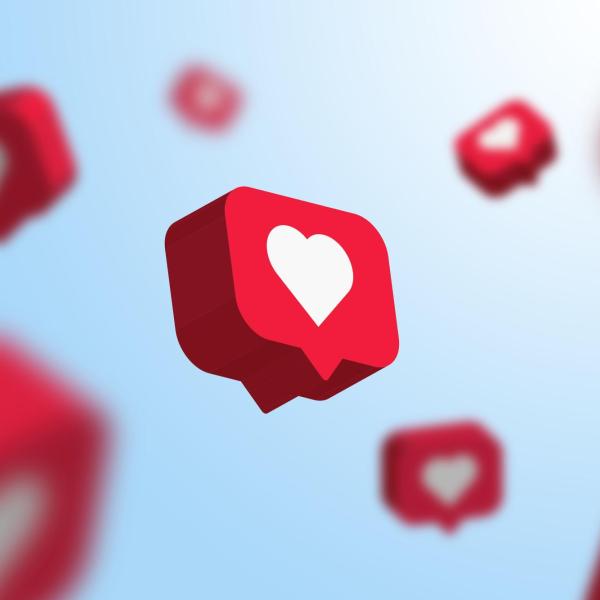 Stylized graphic of a social media like button