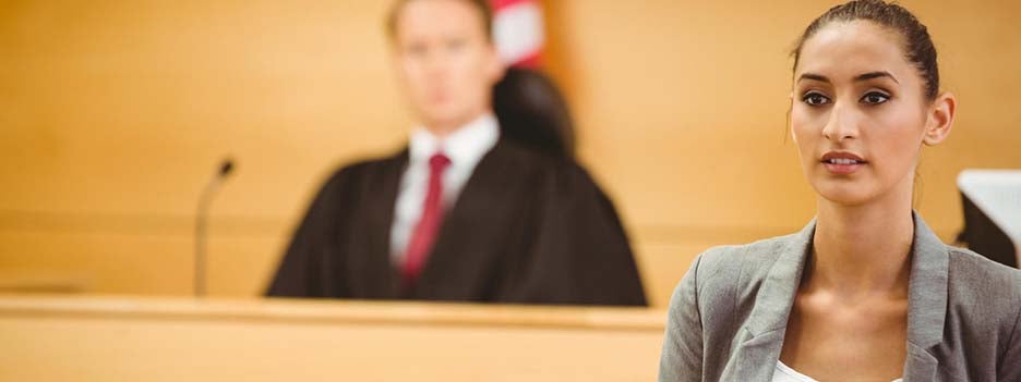 person in a courtroom