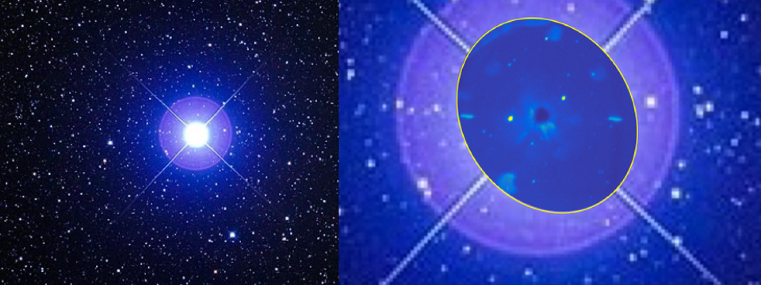Image of Vega’s field of view without and with a starshade in place.