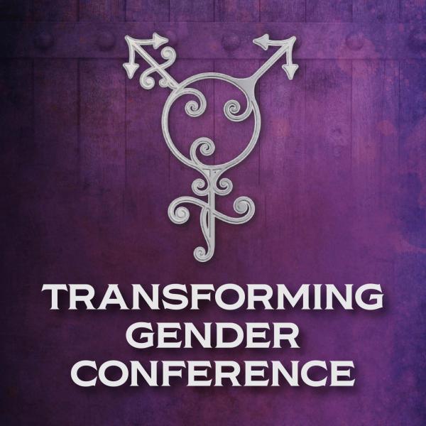 the transgender symbol on a purple background