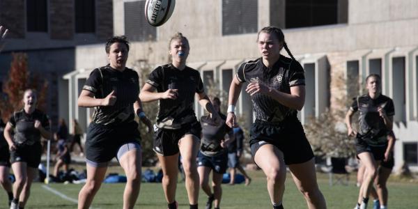 CU Women's Rugby Team in action during an eventful game