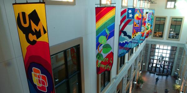 Flags flying in the University Memorial Center