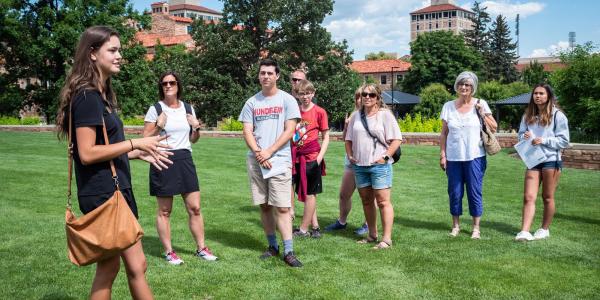 Admitted students on campus tour
