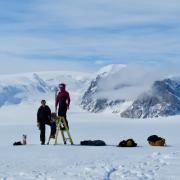 Researchers taking photos in Antarctica